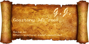 Gosztony József névjegykártya