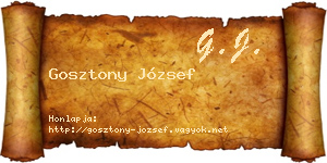 Gosztony József névjegykártya
